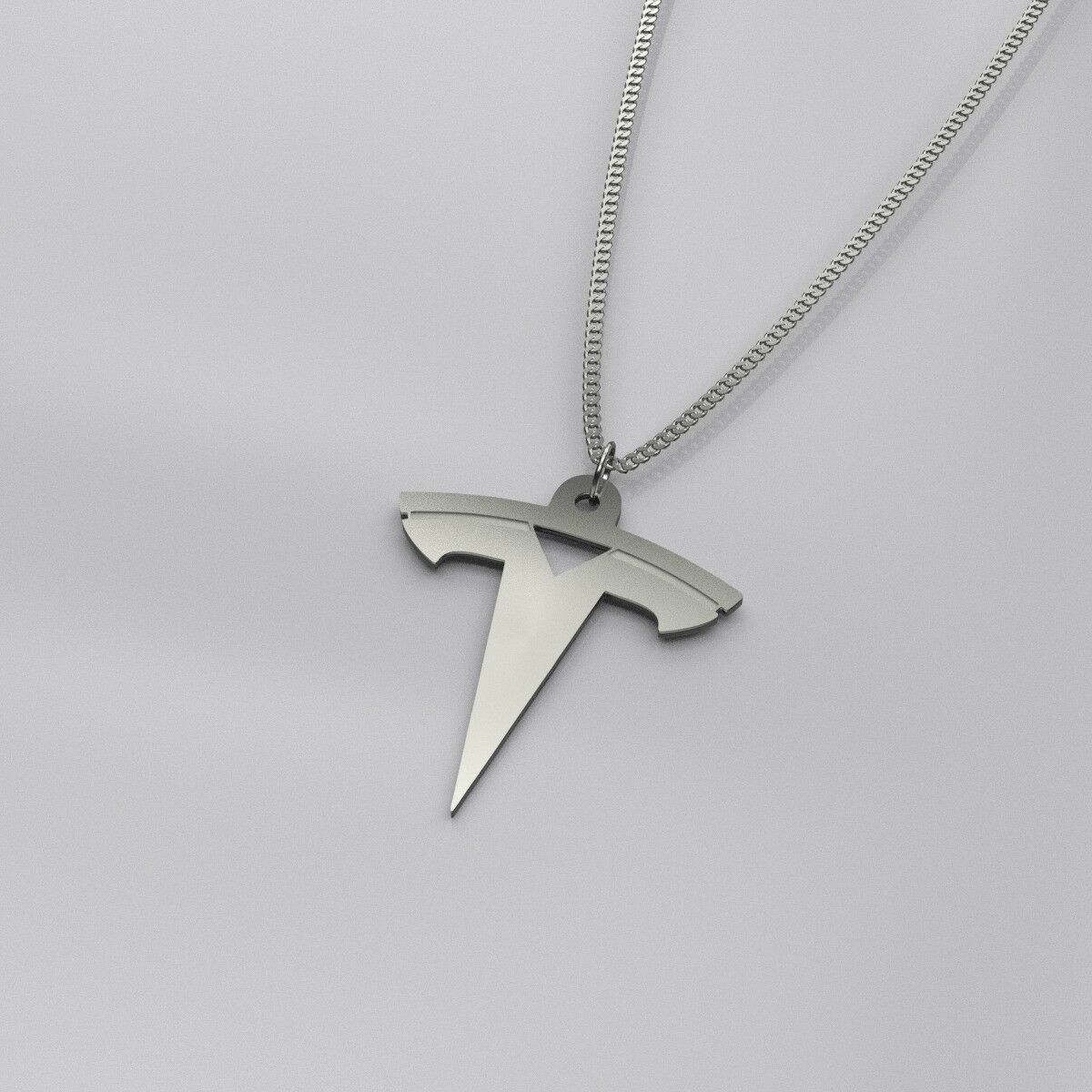 Tesla Logo Necklace | Silver Charm Pendant Chain Jewelry - Necklaces 