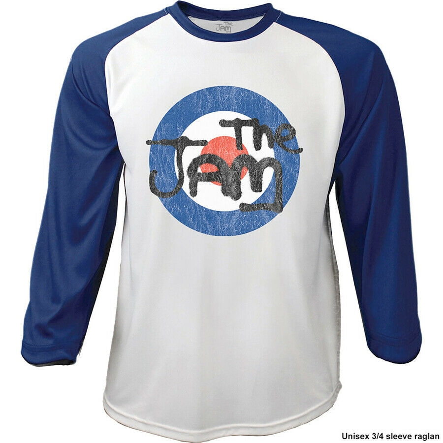 The Jam-Target Logo Distressed-Raglan Baseball Jersey T-shirt