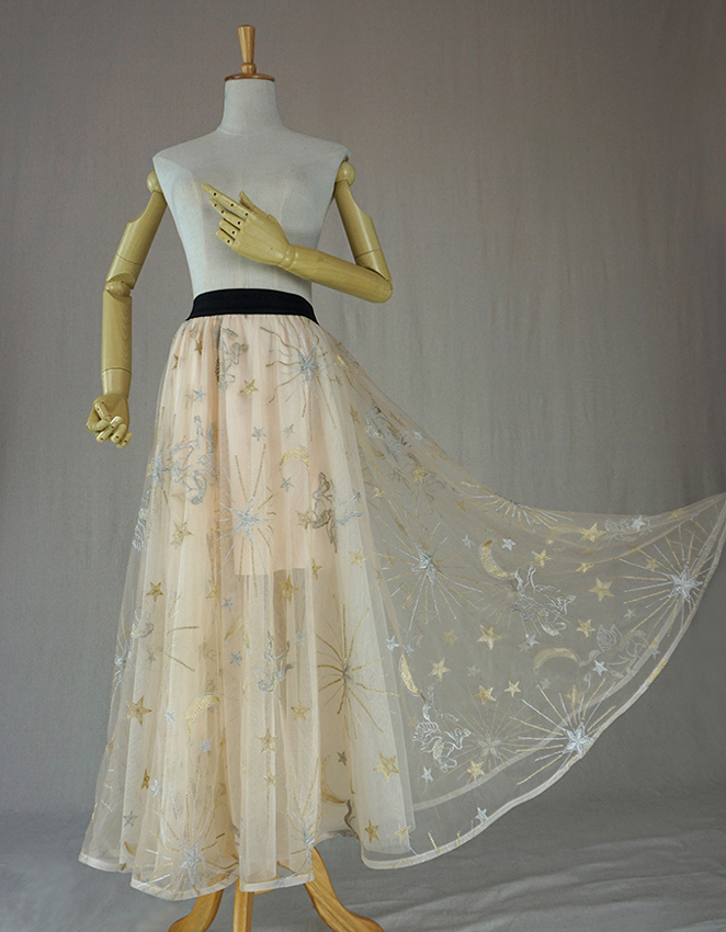 Champagne maxi tulle skirt  4 