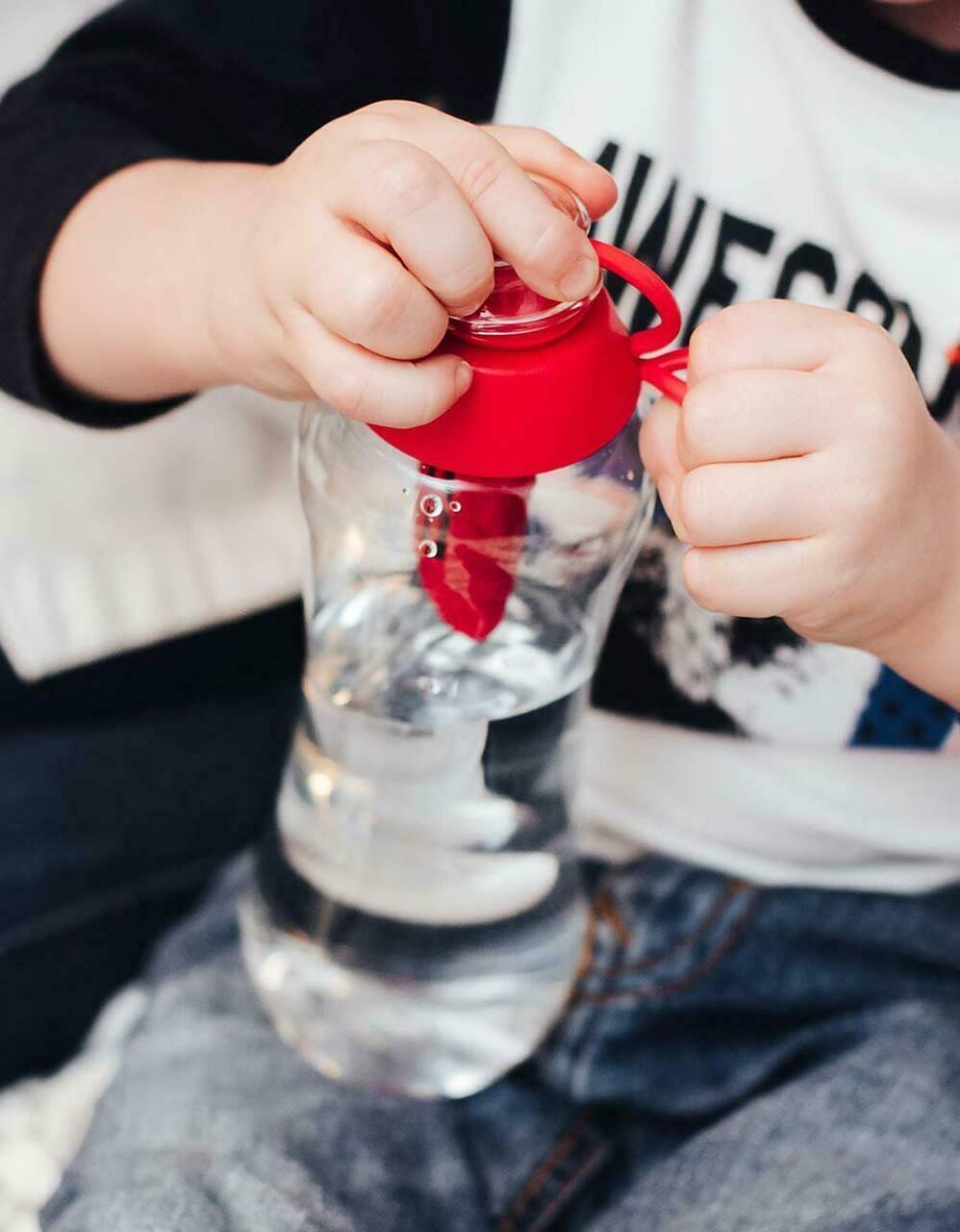 Dafi Filtering Water Bottle Kid Size 10 fl oz Red Made In Europe BPA-Free 