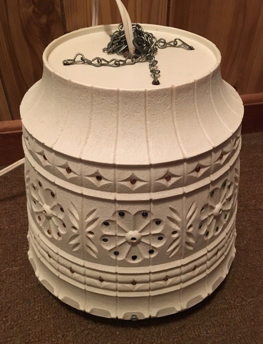 Vintage Lawnware Swag Light Hanging Patio Camper Tiki Flower Pot