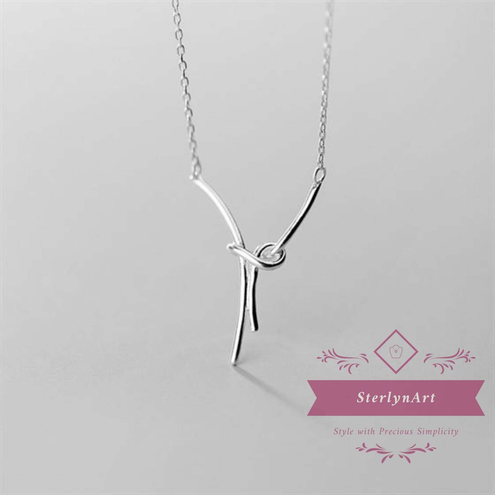 Entangled Knot • 925 Sterling Silver • Beautifully Handcrafted Charm Necklace fo