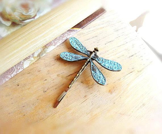 Light Blue Patina Dragonfly Bobby Pin Light And 50 Similar Items