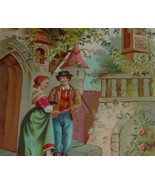 1800&#39;s Antique Victorian Buffalo Soap Trade Card - Romantic Couple on Do... - $10.00