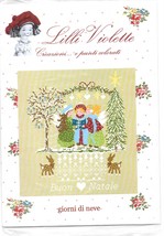 Lili Violette Cross Stitch Chart Snow Days Buon Natale Carolers Merry Ch... - $16.82