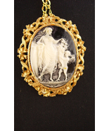 LARGE Goddess Cameo necklace - GORGEOUS antique style cameo brooch - por... - $95.00