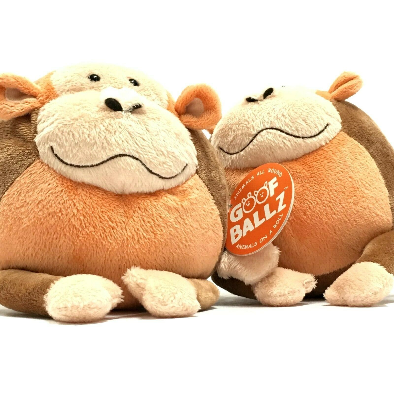 Goof Ballz Two Monkeys Bundle Round Plush Stuffed Animal Toys - Plush ...