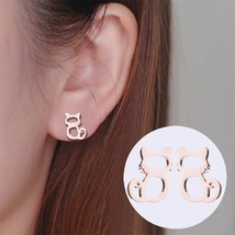Stud Earrings Cute Animal Girls Stainless Steel Cat Earrings Jewelry For... - $8.35