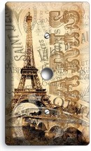 VINTAGE PARIS EIFFEL TOWER RETRO POSTCARD DIMMER VIDEO CABLE WALL PLATE ... - $11.99
