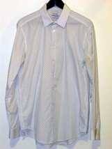 Men's Calvin Klein Dress Shirt White Long Sleeve Slim Fit 16 1/2 34/35 Cotton - $13.36