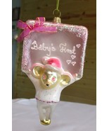 Baby&#39;s First Christmas Pink Mouse Ornament | Papyrus - Glass - $17.88