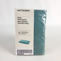 Ikea NATTJASMIN Pillowcase Gray-Turquoise King 104.866.33 New - $17.99