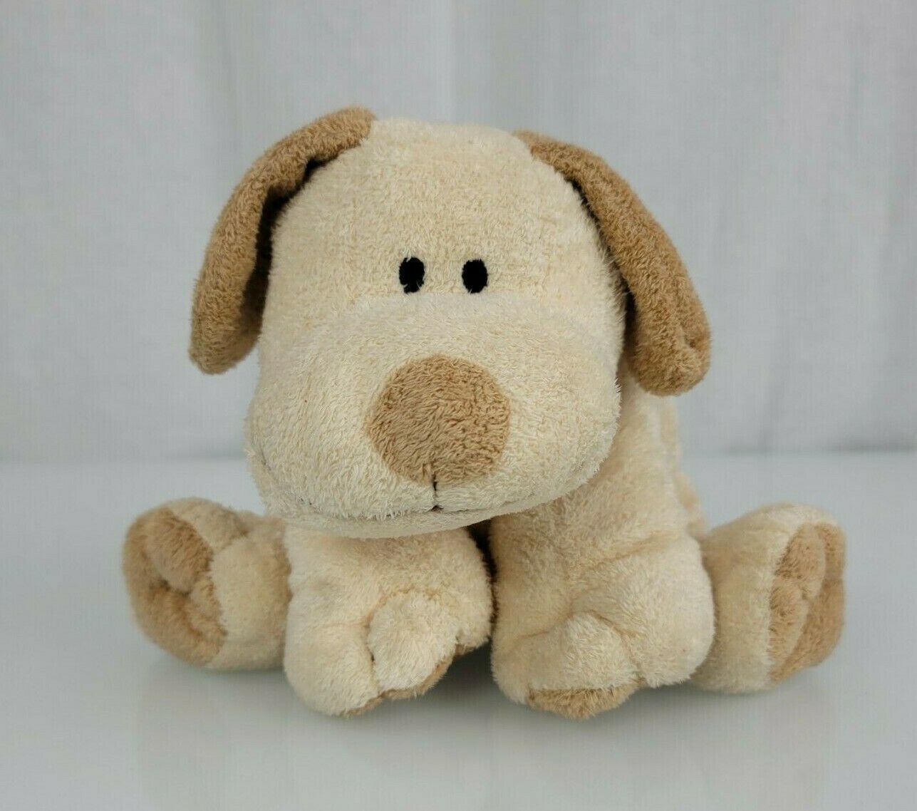 Ty Pluffies PLOPPERS Cream Tan Soft Tylux 9in Plush Puppy Dog 2002 Tush Tag 