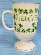 Irish Coffee Mug Latte Tea Cocoa Cup Container Shamrocks Green White - $19.95