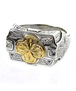  Gerochristo 2221 -  Gold &amp; Silver - Medieval-Byzantine Cross Ring   / s... - $485.00