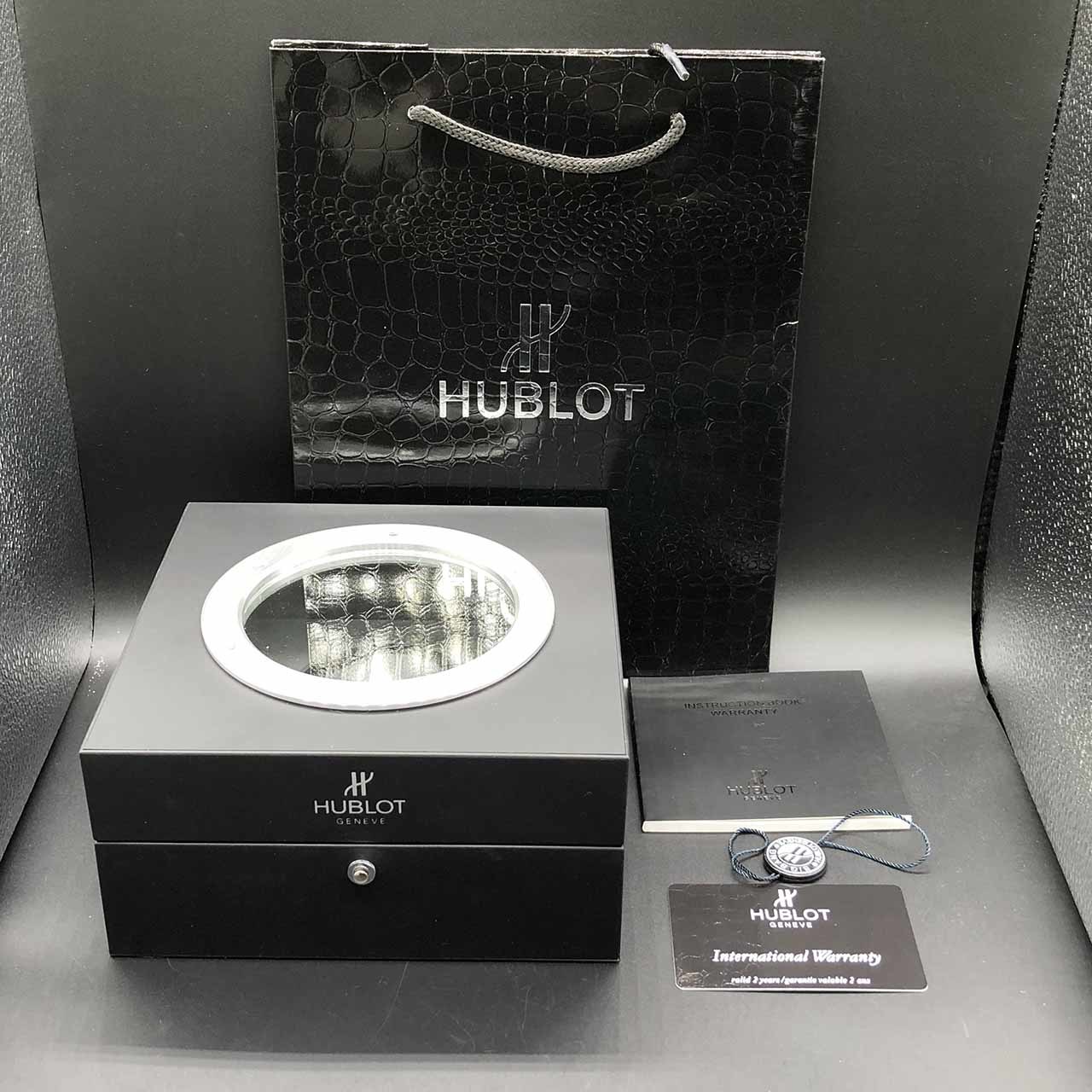 New HUBLOT Black Watch Box Genuine Leather Wooden Case Chest Full Set VIP Gift ♚