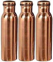 Pure Copper Joint Free and Leak Proof 1 Litre Copper Water Bottle Set 0f... - $37.30