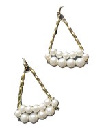 Triangle Pearl Dangle Earrings - $7.59