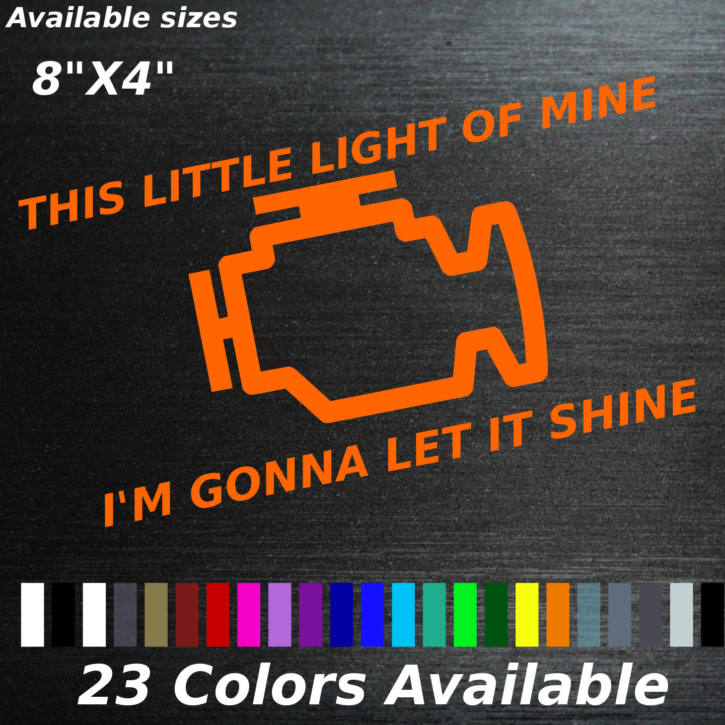 This little light of mine Check engine light decal sticker let it shine cars