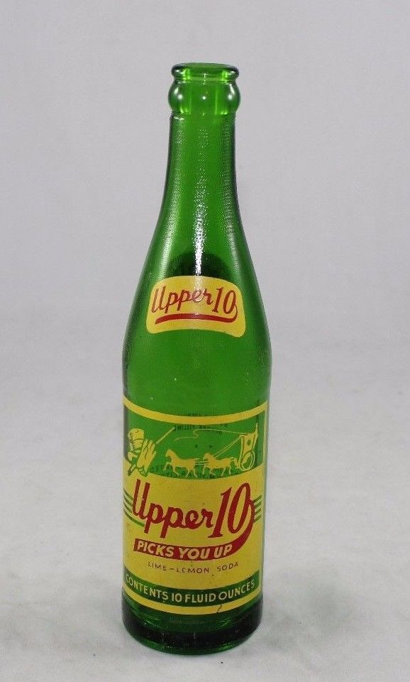 UPPER 10 oz Soda Bottle Nehi Bottling Co. 1952 DuraGlas Green Marlin