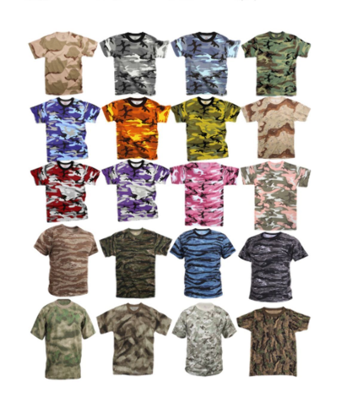 Image of Camouflage Tactical Military Short Sleeve Army Camo Airsoft Paintball T-Shirt