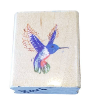 Hummingbird In Flight 2 1/8" wooden rubber stamp Humming Bird 1996 Stampendous! - $6.92