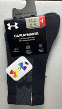 UA Playmaker Multi Sport Mid Crew Black Socks 8.5-13 Under Armour - $21.77