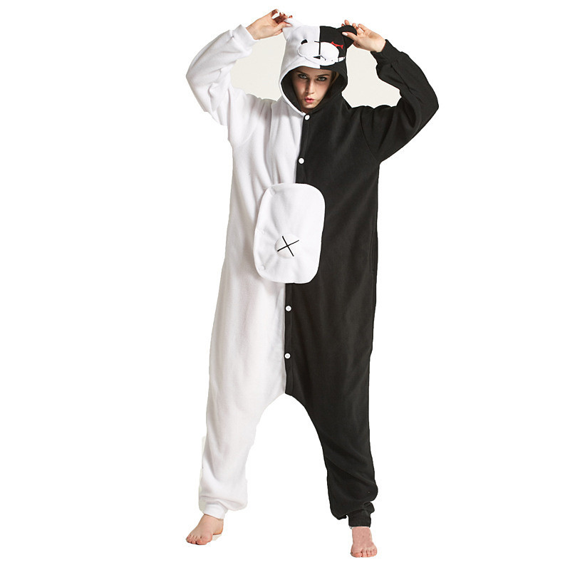 Adults' Kigurumi Pajamas Panda Onesie Pajamas Polar Fleece Black / White Cosplay