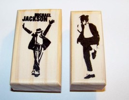 MICHAEL JACKSON Lot of 2 Brand New Mounted Rubber Stamps -I'm Bad, The Ultimate  - $18.00