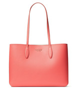 New Kate Spade All Day Large Leather Tote Bag Shopper Purse Peach Melba ... - $117.81