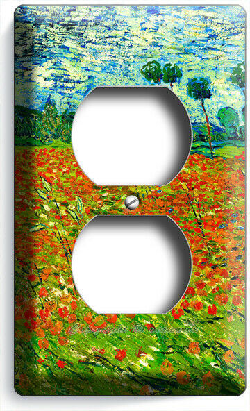 VINCENT VAN GOGH FIELD OF POPPIES FLOWERS LIGHT SWITCH OUTLET PLATES ROOM DECOR