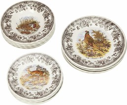 Churchill Scenes-Tableware Hunting, E. T. W, White Ivory/Brown, 18. - $372.97