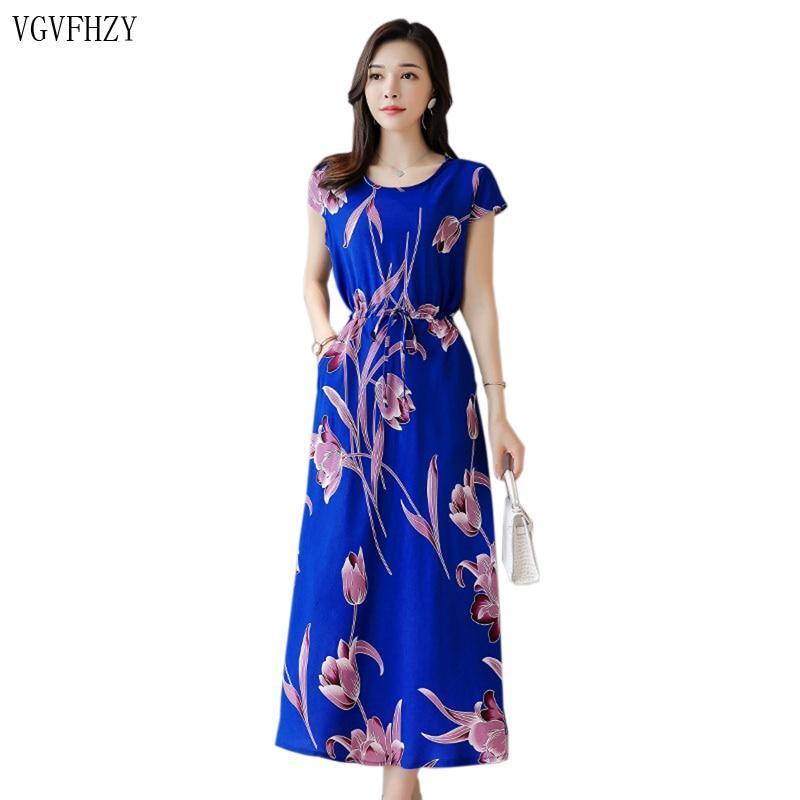 Women's Dresses Summer Middle-aged Fashion Print Party dress 2019 New ...