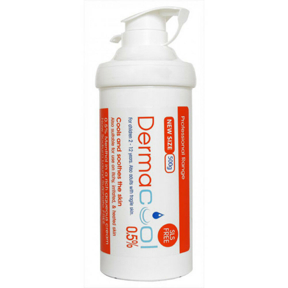 Dermacool Menthol Aqueous Cream 500g Pump - 0.5% 1% 2% 5%