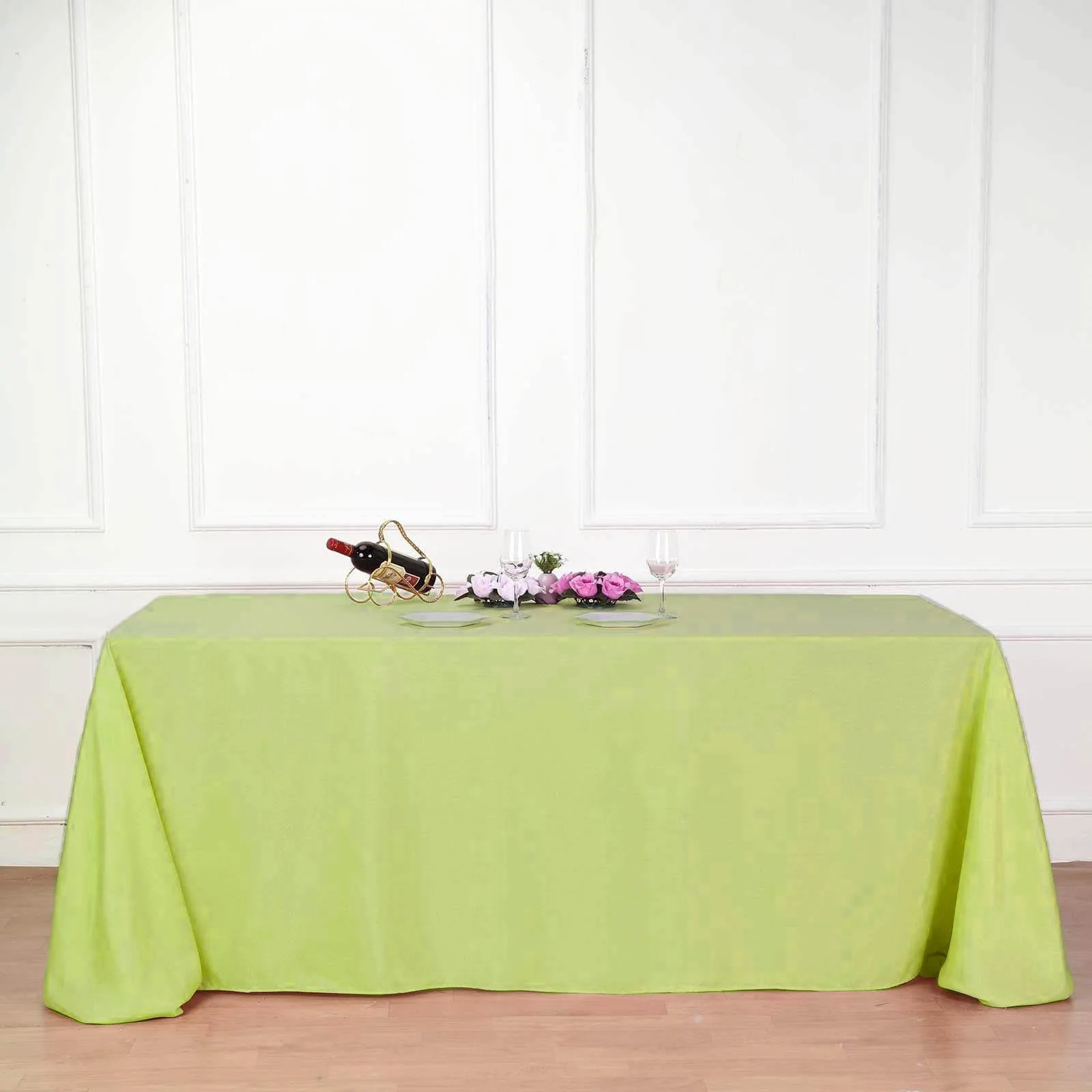 Lime Green - 5PCS 90x132" Polyester Rectangle Tablecloths Wedding Party - $114.90