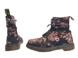 Women Dr. Martens 1460 Black Floral Combat Boots Sz 9 Castel Victorian Flower image 3