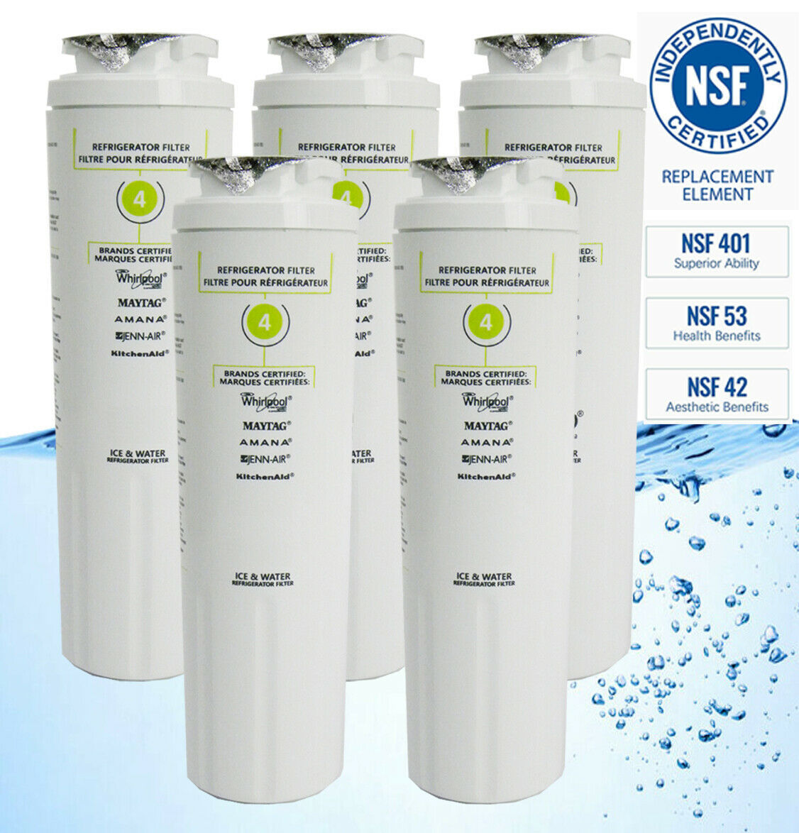 Water Filter EDR4RXD1 UKF8001 4396395 for Whirlpool Every Drop water