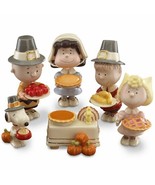 Lenox Peanuts Thanksgiving Figurines 6PC Pilgrim Dinner Snoopy Charlie B... - $261.00