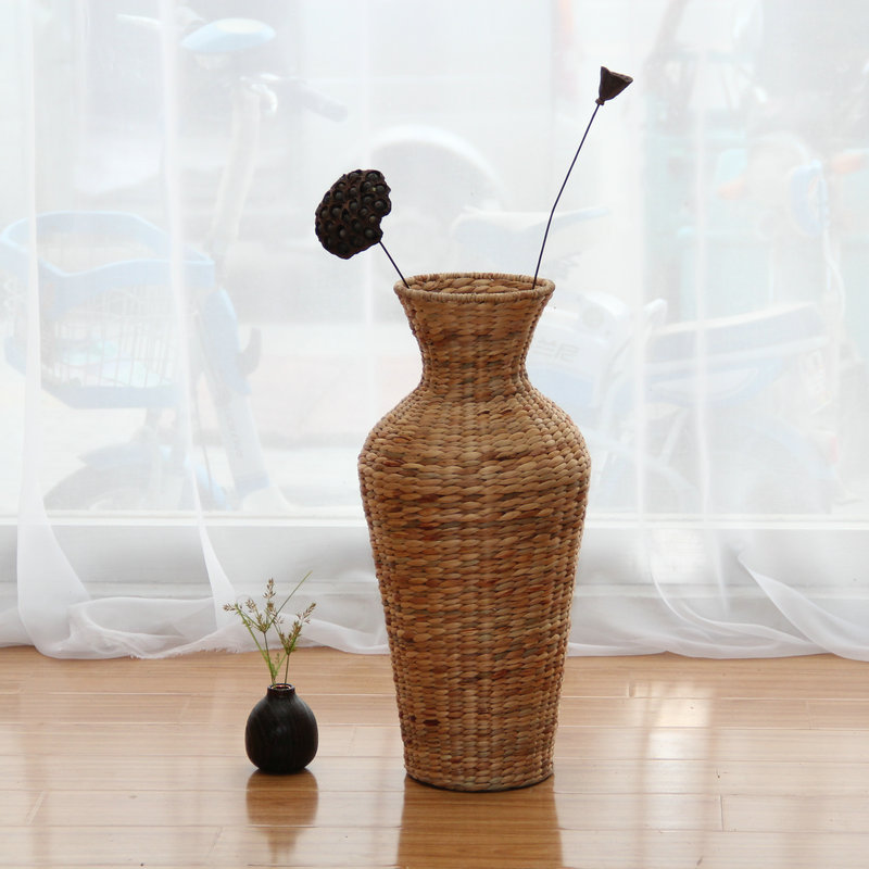 Handmade rattan vase floor flower arranger decorative flower basket