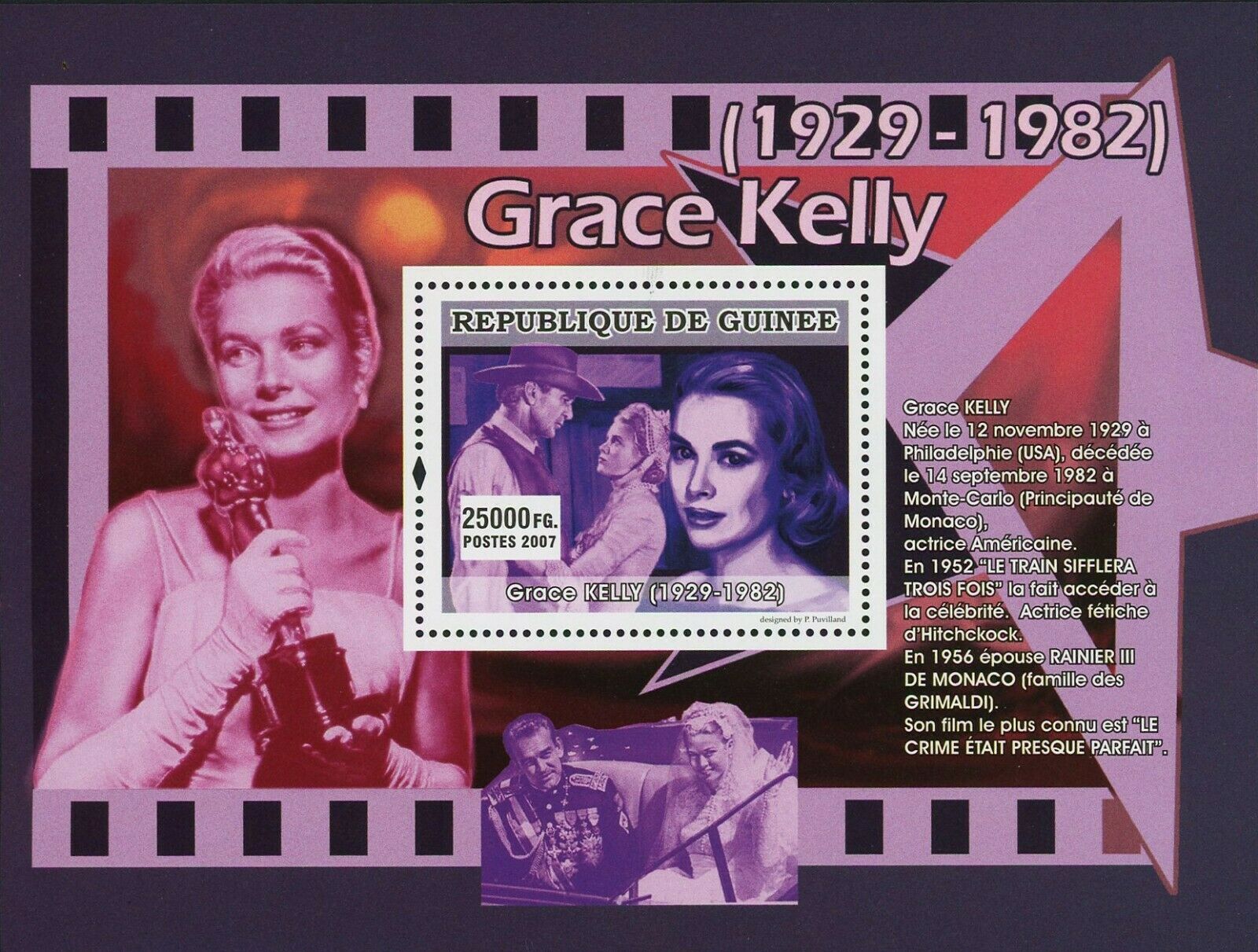Grace Kelly Stamp American Actress Cinema Movies Film S/S MNH #4986 / Bl.1320