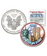 WORLD TRADE CENTER 9/11 American Silver Eagle Dollar 1 OZ Color Coin 200... - $74.76
