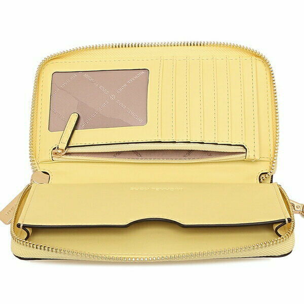 Michael Kors Jet Set Travel Phone Case Wallet Wristlet Yellow Leather / Gold FS