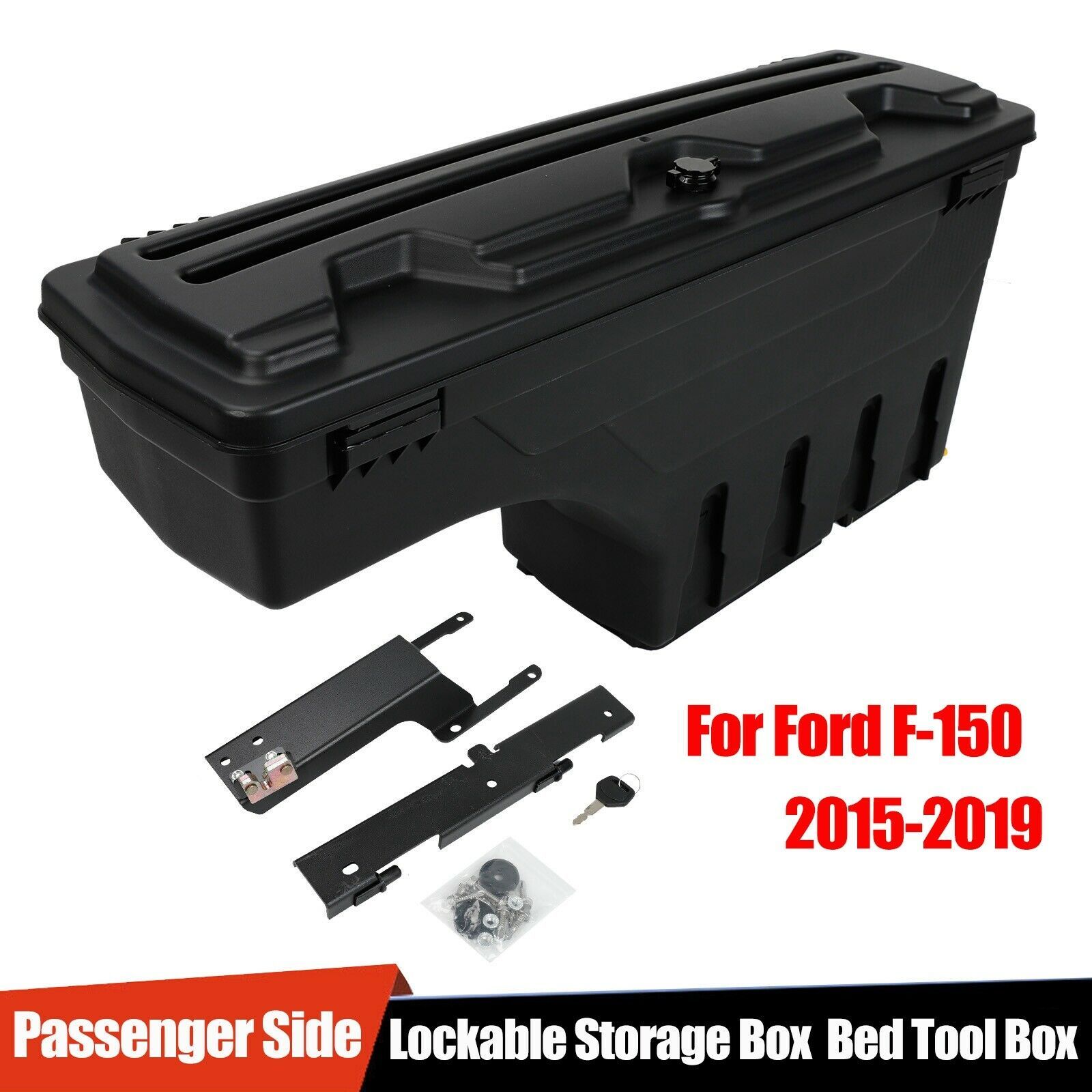 Lockable Storage Box Truck Bed Tool Box Passenger Side For Ford F-150 2015-2019