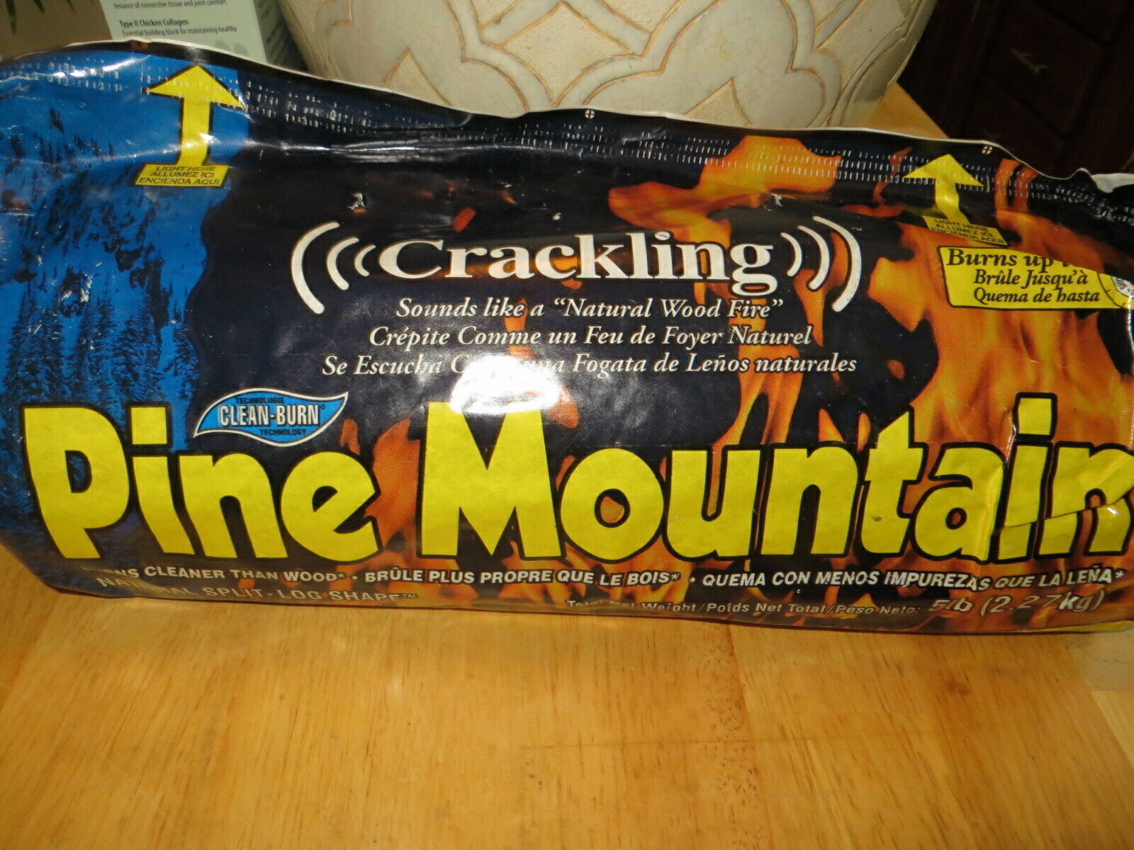 2pc Pine Mountain Fire Logs, Split Log Shape and Crackling Fuel