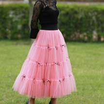 Gray Layered Tulle Skirt Outfit High Waisted Midi Tulle Skirt Party Tulle Skirt image 10
