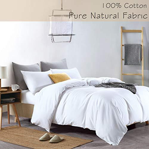 ATsense Duvet Cover Queen, 100% Washed Cotton, Bedding Duvet Cover Set, 3-Piece, - Duvet Covers