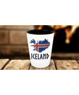 Iceland Shot Glass Icelandic Flag Rune Look Letter Viking Birthday Gift ... - $16.95