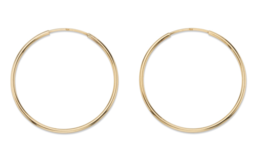 Polished Hoop Earrings 10K Yellow Gold 1 1/8" - $189.99