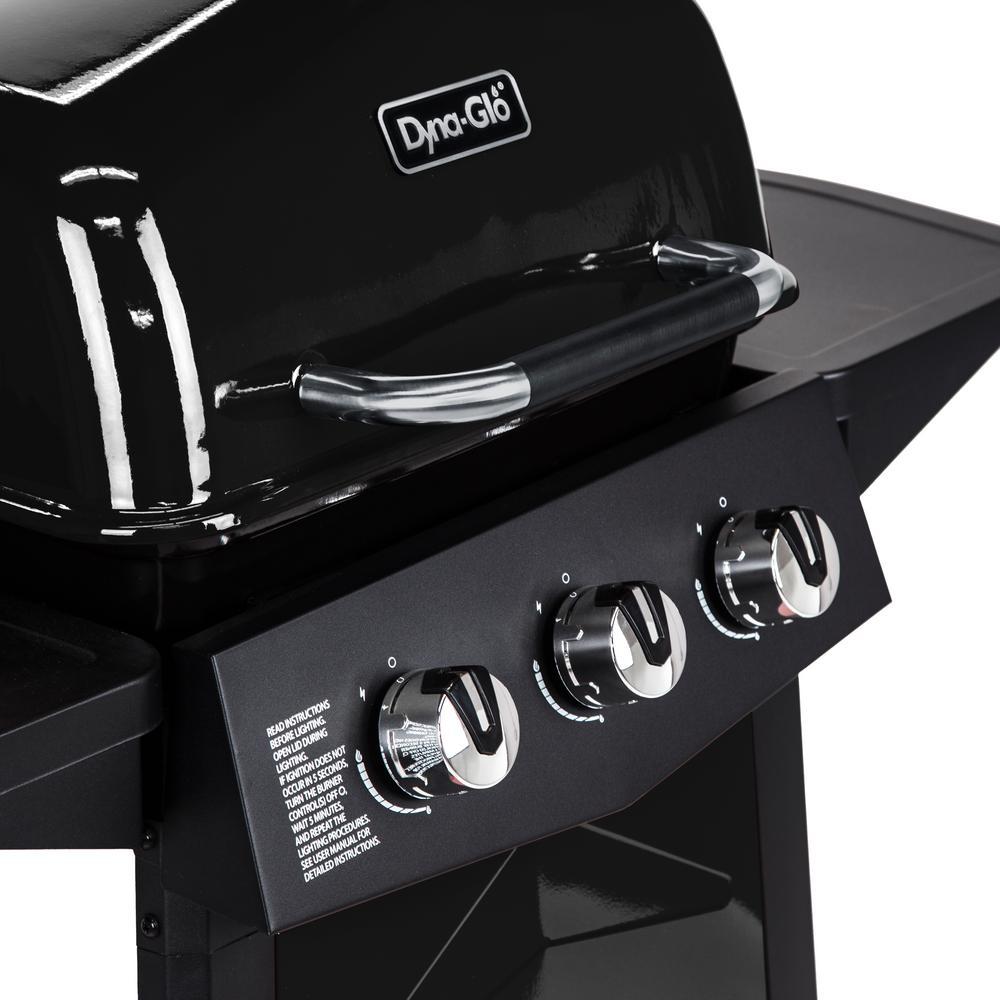 DynaGlo 3Burner Open Cart Propane Gas Grill in Black Barbecue