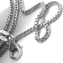 18K WHITE GOLD CHAIN 1.2 MM SQUARE FRANCO LINK, 18 INCHES, 45 CM MADE IN ITALY  image 4